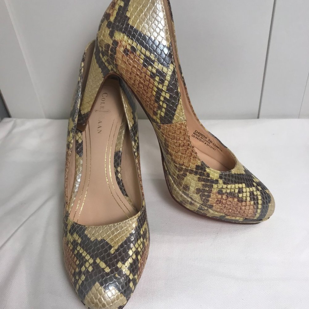 Cole Haan Nike Air Chelsea Python Snake Platform Pumps Size 6